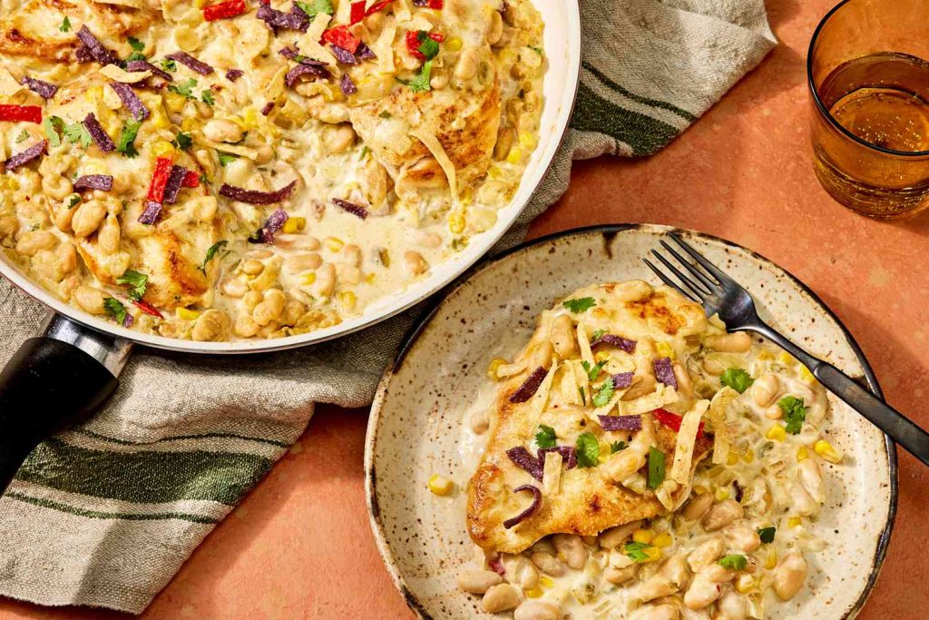 This Chicken & White Bean Skillet Is “So Easy, Creamy and Cheesy”