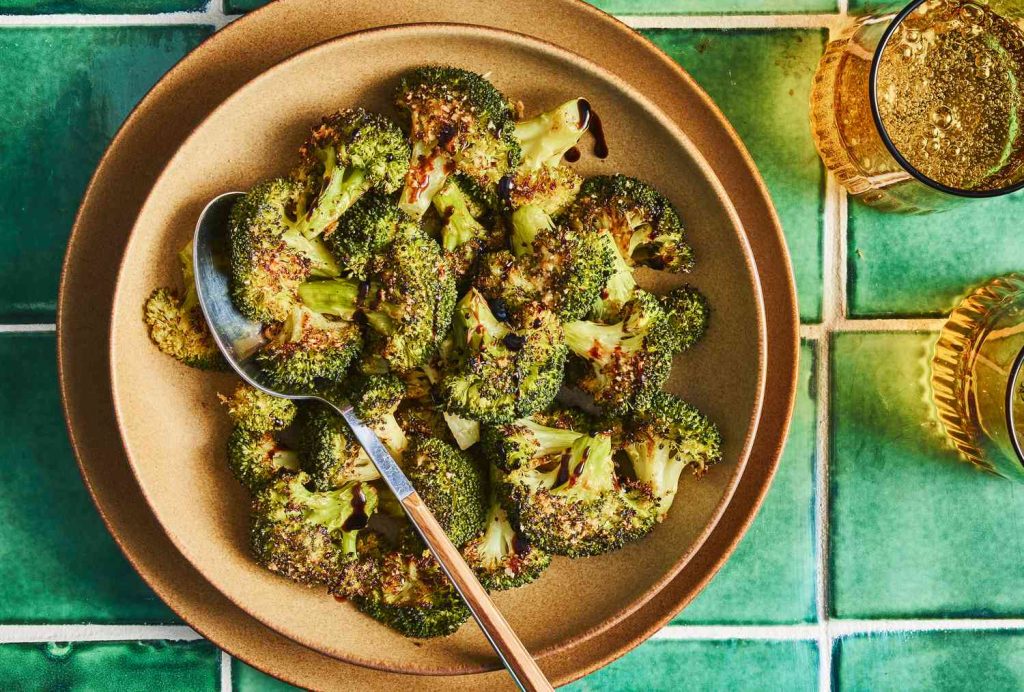 Crispy Smashed Broccoli with Balsamic & Parmesan