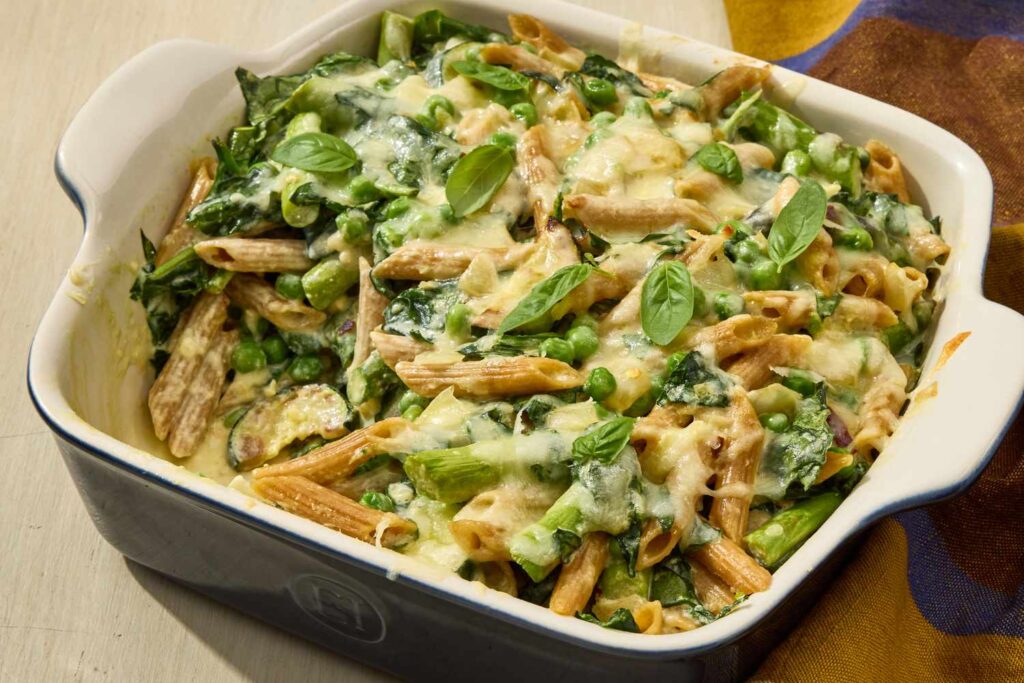 พาสต้าอบ, ผักฤดูใบไม้ผลิ, มื้ออาหารโปรตีนสูง
