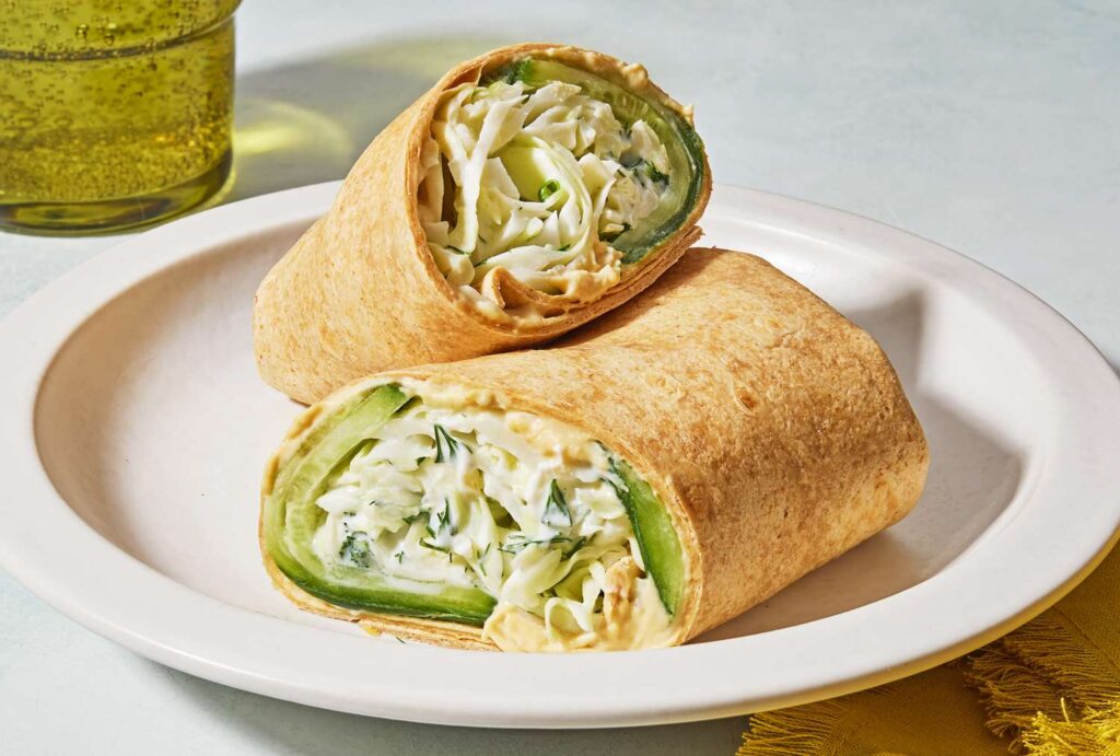 Cucumber-Hummus Wrap, อาหารกลางวัน, เร็ว, วันยุ่ง