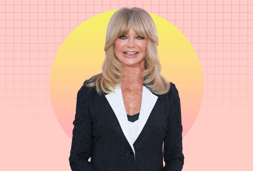 Goldie Hawn, ชอบ, ครามมี่, พาสต้า, สบาย, ใน, ชาม